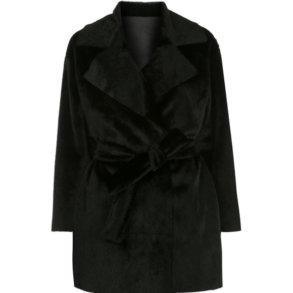 NWT Apparis Marine Faux Fur Reversible Wrap Jacket Black - Picture 4 of 10